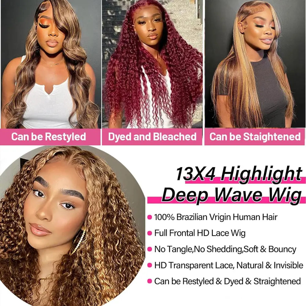 Deep Wave Highlight Wig